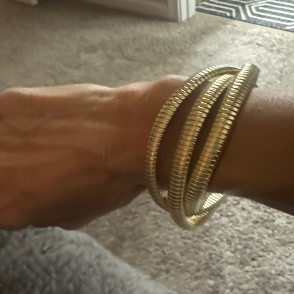 Anthropologie Jewelry - Anthropologie Gold Coil Bracelet Set